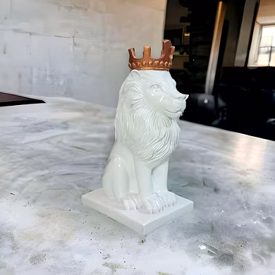Regal Lion with Crown Statue-2