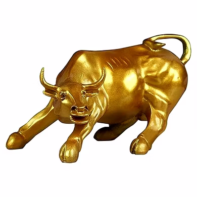 Elegant Bronze Charging Bull Sculpture-1