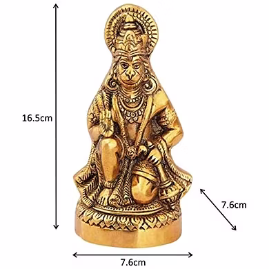 Radiant Brass Hanuman Statue-1