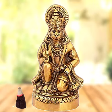 Radiant Brass Hanuman Statue-2