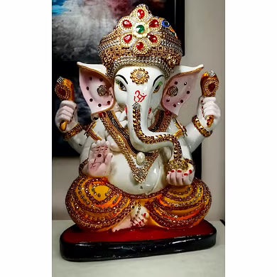 Opulent Ganesh Jeweled Statue-MFN-69