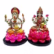 Vibrant Lakshmi Ganesha Pearl and Rhinestone Statue Set-MFN-59-sm