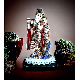 handcrafted krishna marble statue