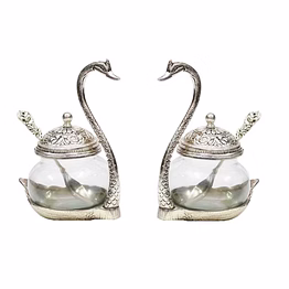 elegant swan spice jar set