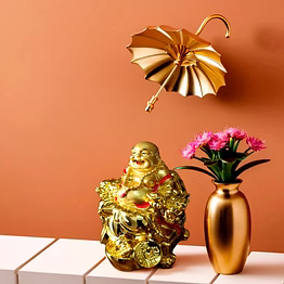 golden prosperity buddha décor set