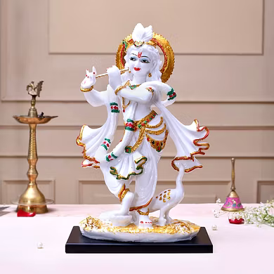 Divine Krishna Playing Flute Statue-MFN-81