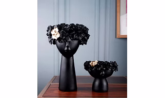 Elegant Floral Face Vase Set