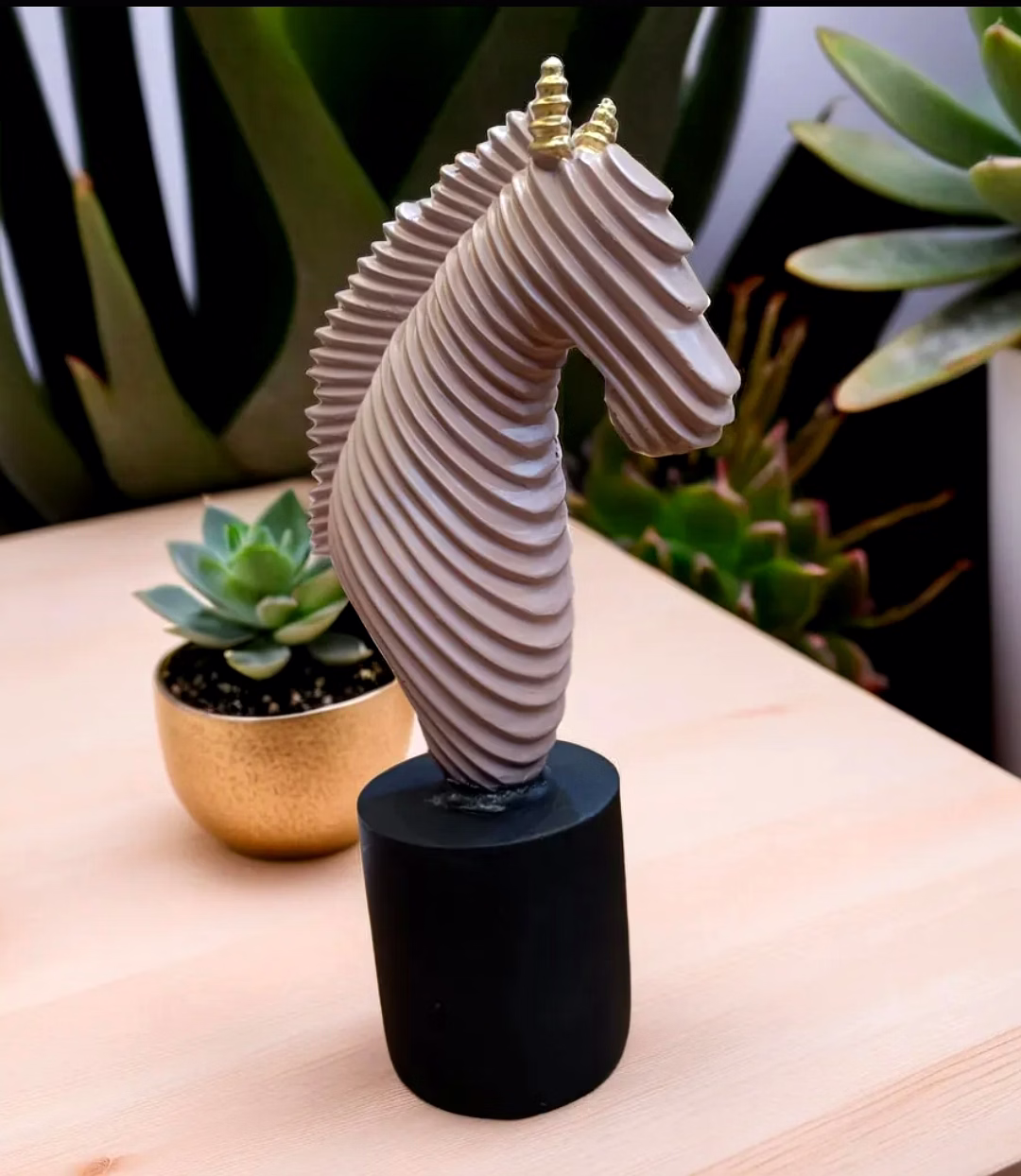 modern spiral horse sculpture