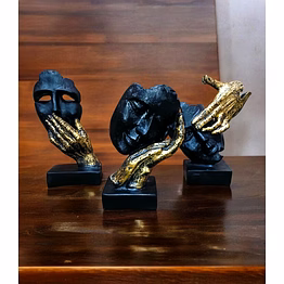 abstract 3 faces art set