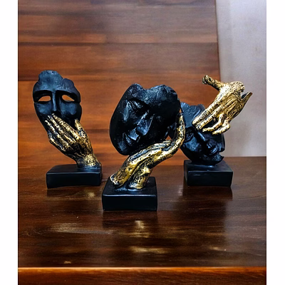 abstract 3 faces art set