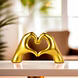 Golden Heart Hands Sculpture-MFN-102-sm