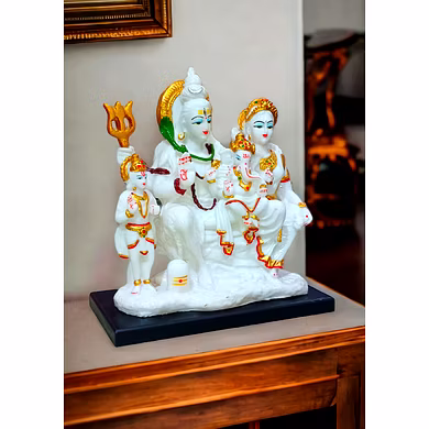 Sacred Shiva Parvati Family Idol MFN-130-2