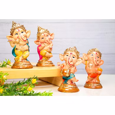 Charming Lord Ganesha Figurine Set MFN-139-12745889
