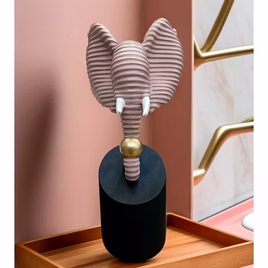 Elegant Ribbed Elephant Sculpture MFN-140-12745891