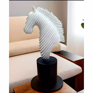 Modern Equine Elegance Ribbed Horse Statue MFN-148-2