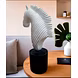 Modern Equine Elegance Ribbed Horse Statue MFN-148-3-sm