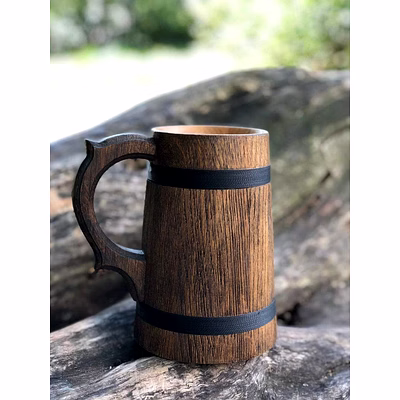 rustic wooden beer mug mfn-152