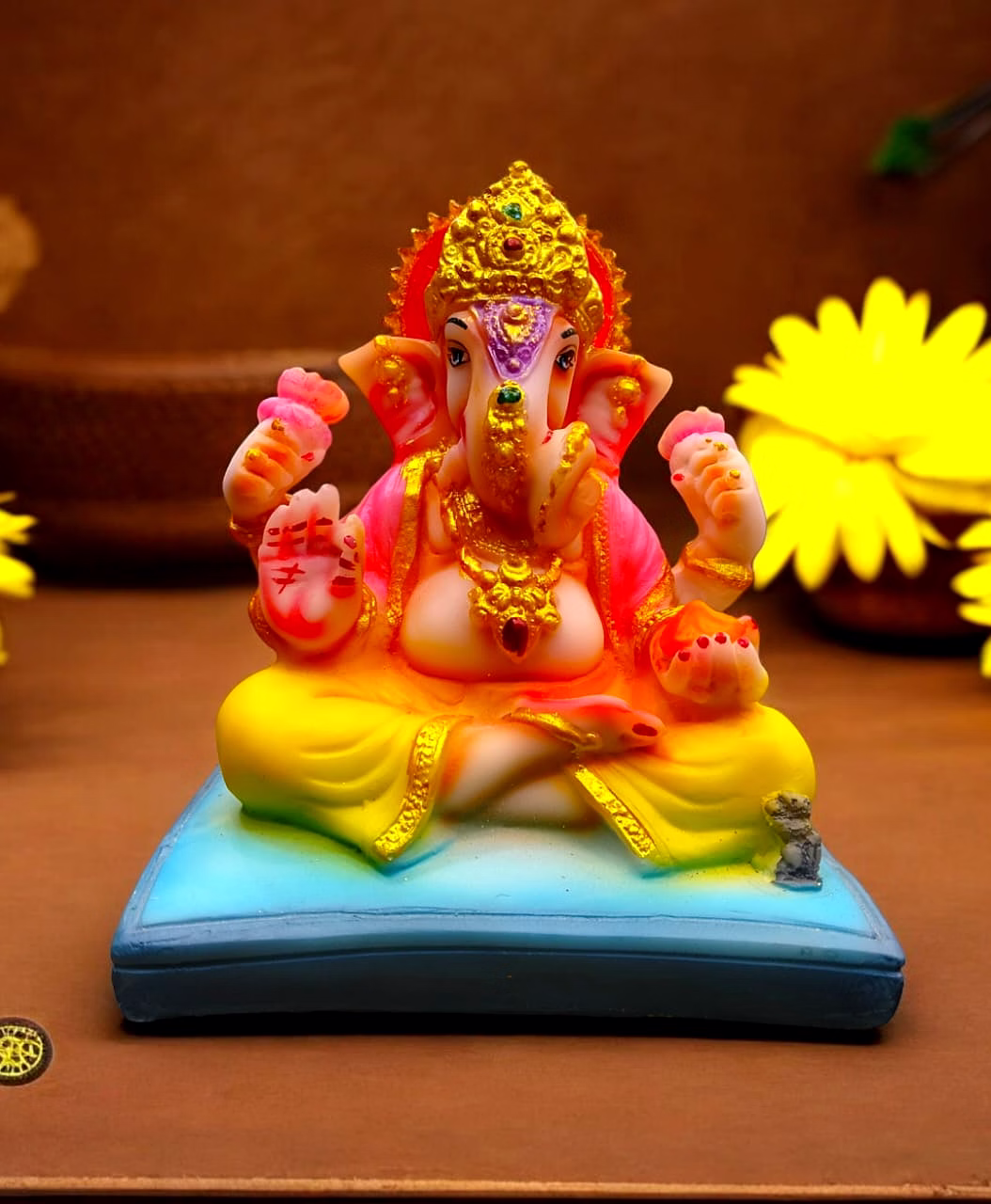 vibrant lord ganesha idol mfn-158