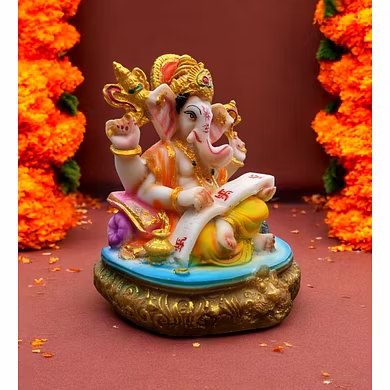 Divine Lord Ganesha Reading Statue MFN-164-1