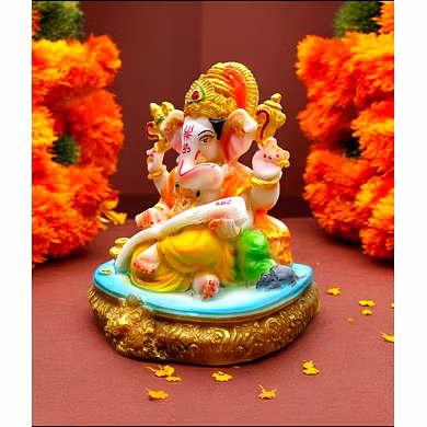 Divine Lord Ganesha Reading Statue MFN-164-2