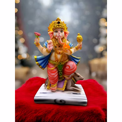 Lord Ganesha Idol Sitting on Mouse MFN-165-12747681