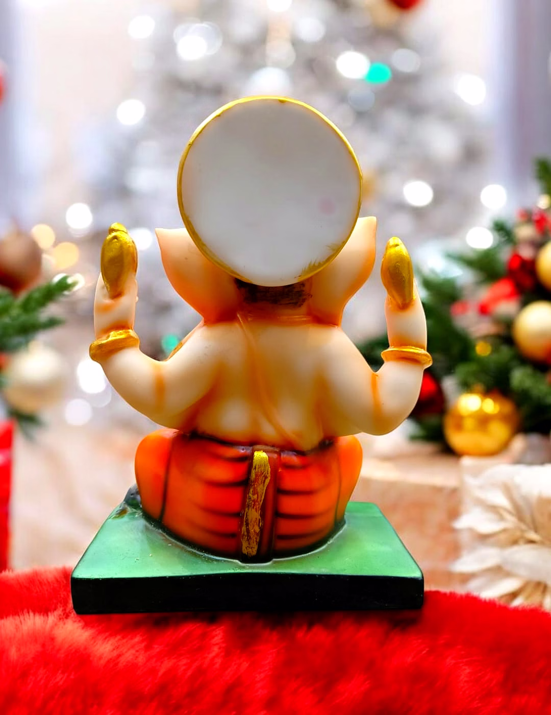 Classic Sitting Ganesha Idol with Modak MFN-167 image 4