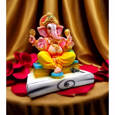 Elegant Royal Sitting Lord Ganesha Idol MFN-168-1