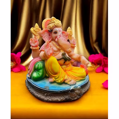 Colorful Relaxed Sitting Ganesha Idol MFN-170-1