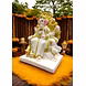 White &amp; Gold Throne Ganesha Idol  MFN-171-2-sm