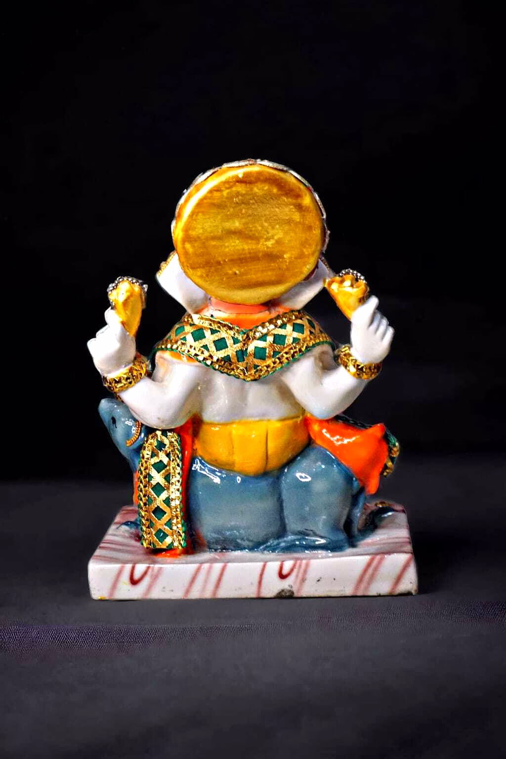 Premium White & Gold Seated Ganesha Idol MFN-174 image 4
