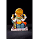 Premium White &amp; Gold Seated Ganesha Idol MFN-174-3-sm