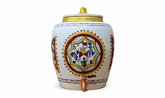 Earthen White Clay Water Pot with Metal tap Rocking Horse