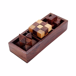 wooden 3d puzzles game 3-in-1 brain teaser game