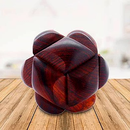handcrafted wooden jigsaw 3d soccer ball brain teaser puzzle