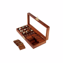 handicrafts wooden 3-in-1 parlour game set | 3 classic board game