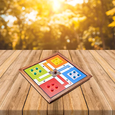 handmade wooden 2 in 1 magnetic ludo snakes and ladders set
