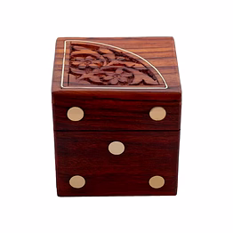 handmade indian dice game set with decorative storage box