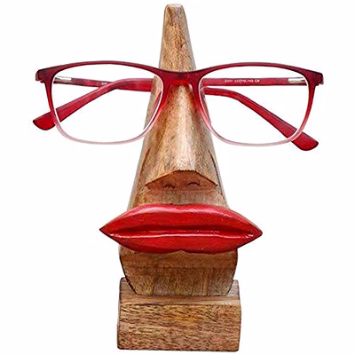 handmade wooden nose shaped spectacle holder | home decor