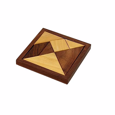 handmade wooden tangram puzzle | 7-piece jigsaw puzzle