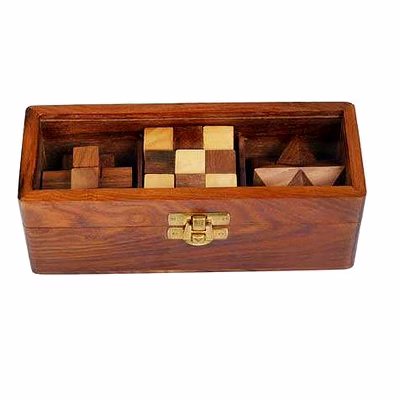 wooden 3d puzzles game 3-in-1 brain teaser game for kids