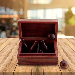 wooden bowling mini game 12 bottle with a ball