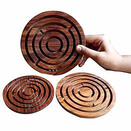 wooden labyrinth board game ball in maze puzzle goli game