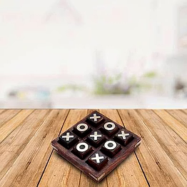 wooden noughts and crosses | tik tak toe pedagogical board - dark finish