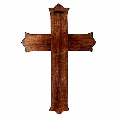 Antique Wooden Wall Hanging | French Cross Plaque - 18" x 12" image 5