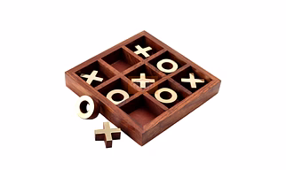 Handmade Wooden Noughts and Crosses- Brain Teaser Games