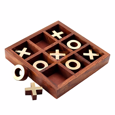 handmade wooden noughts and crosses- brain teaser games