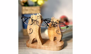 Wooden Handmade Cat Shaped Spectacle Holder