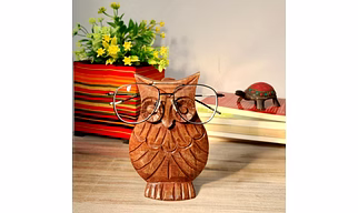 Owl Shaped Wooden Spectacle Holder