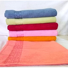 plain cotton damask bath towel 75 x 150, technics : machine made