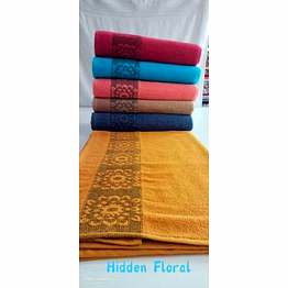 cotton hidden floral bath towel 75 x 150, technics : machine made